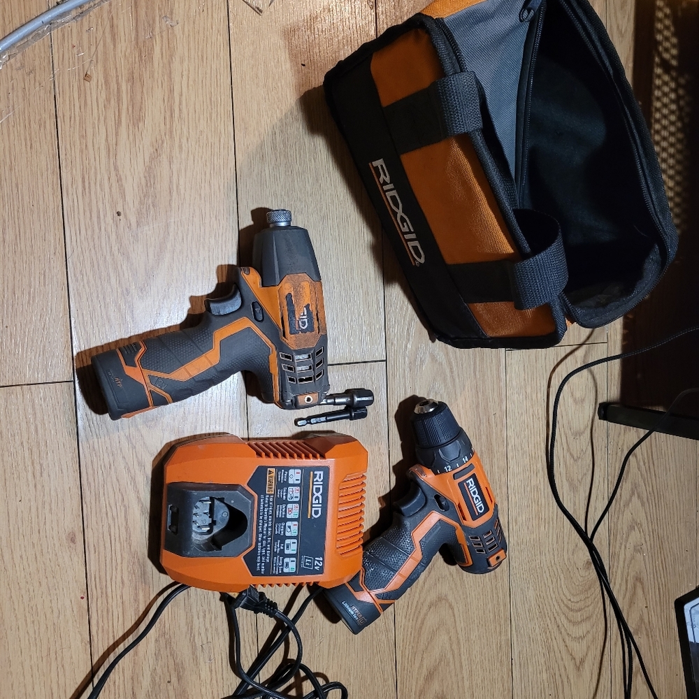 Used RIDGID impact and drill set